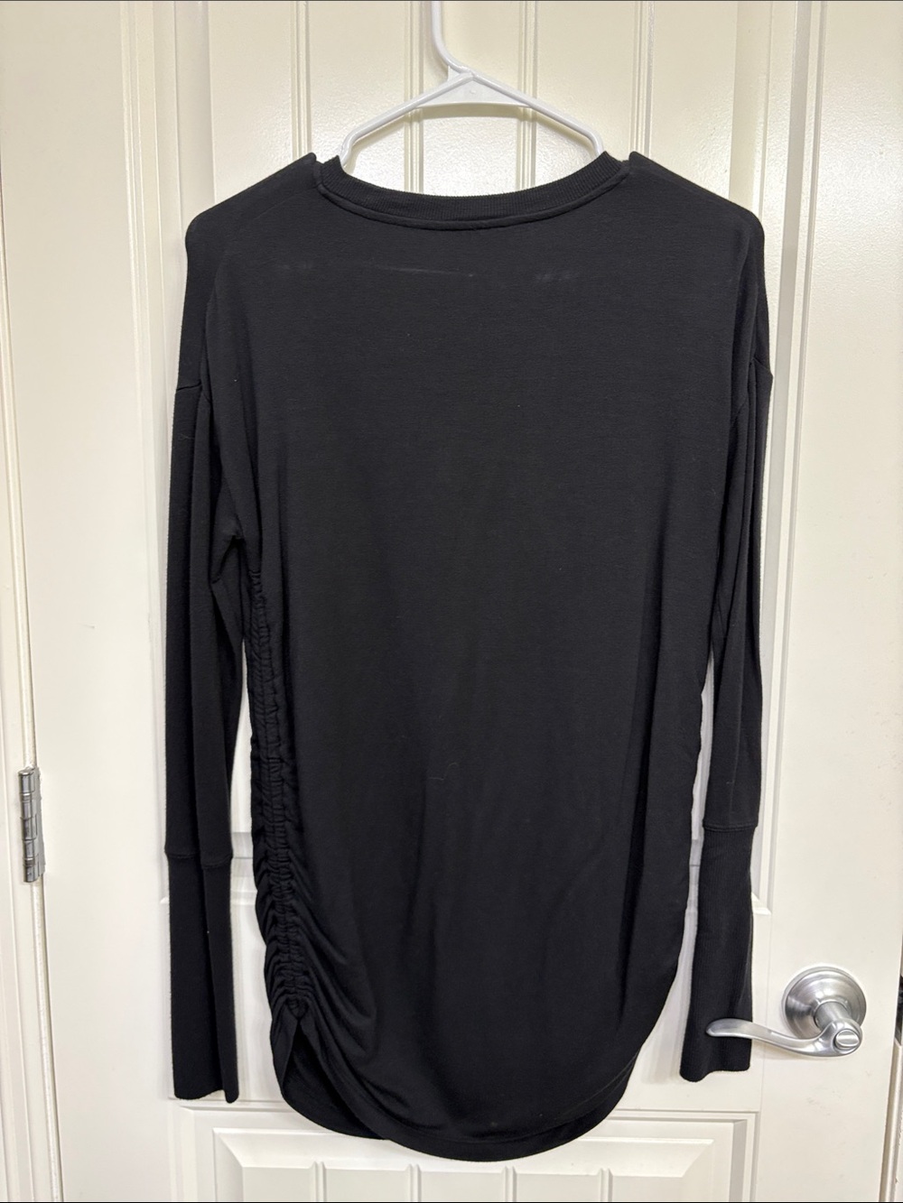 Athleta Black Long Sleeve Side-Ruched Crew Top - Picture 8 of 9